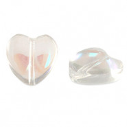 Glasperle 12mm Herz - Crystal ab